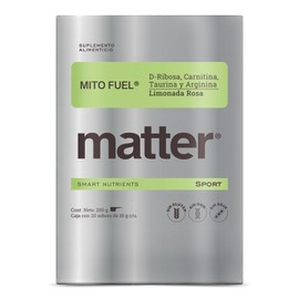Matter Mito Fuel, Suplemento Pre Entreno Gym con D-Ribosa, L-Carnitina Tartrato, L-Arginina y L-Taurina USP, Apoya la Energía Celular y el Desempeño  