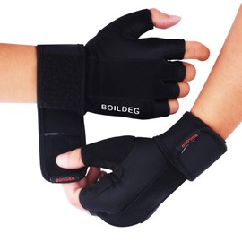 Fitness gloves, training gloves, weightlifting gloves for bodybuilding cross-fit, men and women, black, l