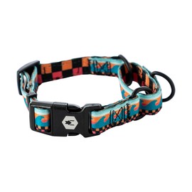 Wolfgang Heavy Duty Martingale Dog Collar with Quick Release Nylon Buckle for Walking & Training, BuenaOnda Print, Large