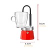 MVPLUE-Mini Express Swiss Single Tube Moka Pot Aluminum Red，Moka Set