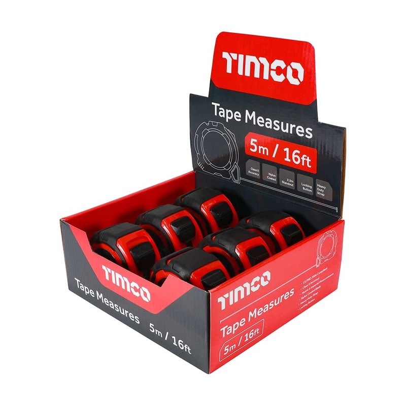 TIMCO 5M Tape Measure - 5m/16ft x 25mm - With