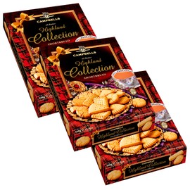 Campbells Shortbread All-Butter Highland Collection Cookies Assortment 10.58 Oz (Pack of 3) - Scottish Shortbread Cookies from Scotland, Assorted Gift Box, British Tea Biscuits, Scottish Snacks