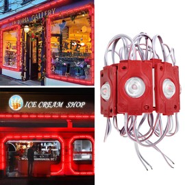 AOOYUANKE LED Module, LED Windows Lights Red Light 100pcs 3030SMD 150LM Per LED Module IP65 Waterproof for Advertising Signs with Tape Adhesive Backside (Power Supply NOT Included)