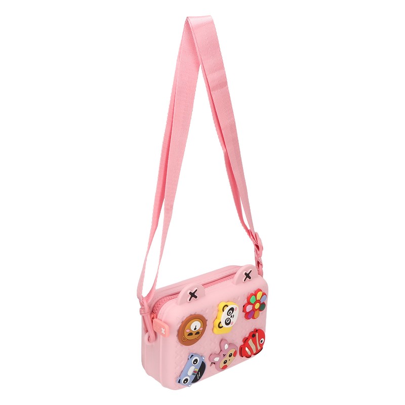 Kids Single Shoulder Camera Bag DIY Cartoon Decors Shock Absorbing