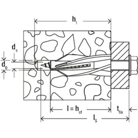 fischer GB 14 Aerated Concrete Dowels for Attaching Letterbox Systems, Facade and Roof Constructions and Much More in Aerated Concrete, Aerated Concrete Wall and Ceiling Panels - Pack of 10 - Item No.