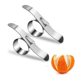 Orange Peeler, 2pcs Stainless Steel Orange Peeler Tool Portable Kitchen Gadget for Lemon and Shaddock Fruit Peeler