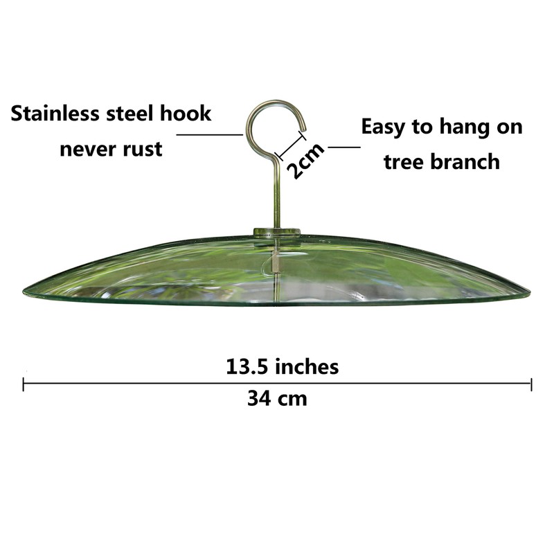13 1/2 Inch Clear Glass Two-Way Squirrel Baffle and Weather