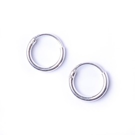81stgeneration Women's 925 Sterling Silver 1.2 mm 8 mm Tiny Round Hoop Earrings
