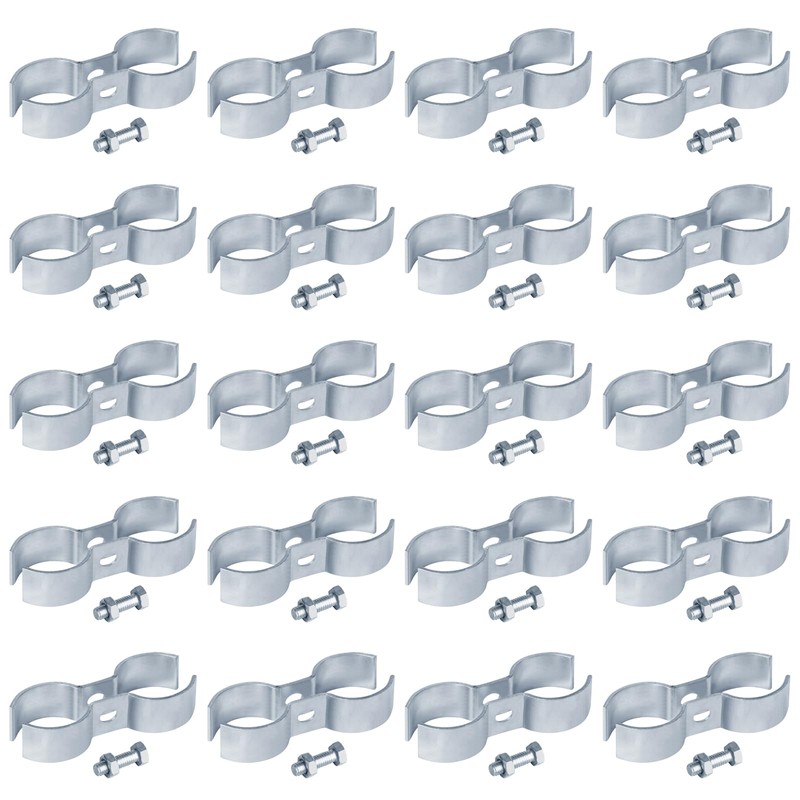 Fanmao 20 Sets 1-3/8" Chain Link Fence Saddle Clamps for