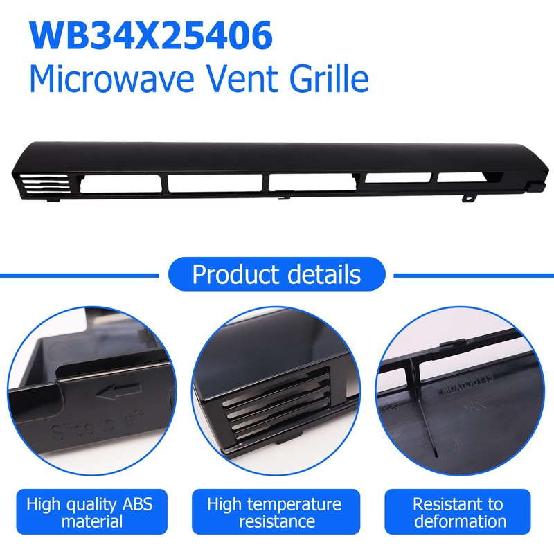 2PC WB34X25406 Replacement Microwave Vent Grille for GE 4465386, AP6040821,