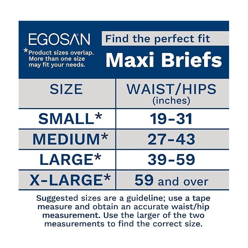 EGOSAN Maxi Incontinence Adult Diaper Brief Maximum Absorbency and Adjustable