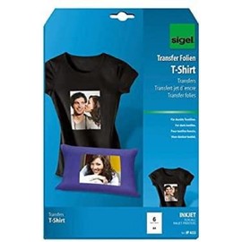 Sigel IP653 Inkjet T-Shirt Transfer for Dark Textiles, A4, 6 Sheets