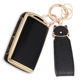 ZANEKO CX-60 Key Case Compatible Mazda 3 CX-30 Smart Key Case MX-30 Mazda 6 Mazda 2 Key Cover Roadster New CX-8 CX-5 CX-3 (Black Cat, Cute), Black