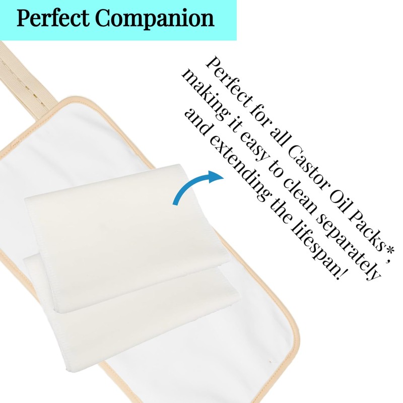 2 Pcs Organic Cotton Flannel for Castor Oil Pack Wrap,