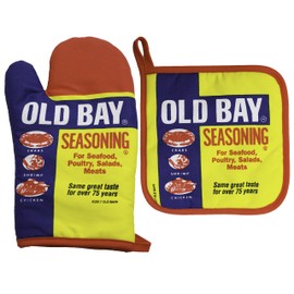 Maryland My Maryland Old Bay Seafood Seasoning Can Logo Oven Mitt & Pot Holder Set
