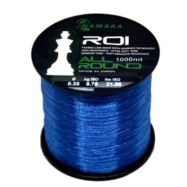 Namaka® ROI Fluorocarbon Coating Fishing Line All Round MT 1000 Diameter 0.20 to 0.80 (Diameter 0.35 mm - 9.78 kg - 1000 m, Monofilament ROI BLU)