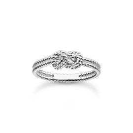 THOMAS SABO Rope Ring with Knot 925 Sterling Silver TR2399, Sterling Silver, No Gemstone