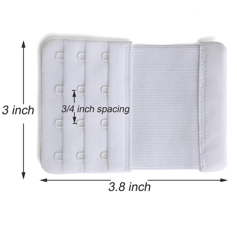 YARBAR Bra Extenders 4 Hook Soft Elastic Bra Extension Strap