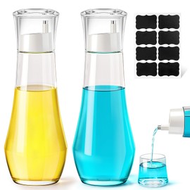 MZTOOL Mouth Wash Dispensers,8.8ozglass Mouthwash Dispenser,Small Clear Mouthwash Container For Kitchen And Bathroom (2pcs)