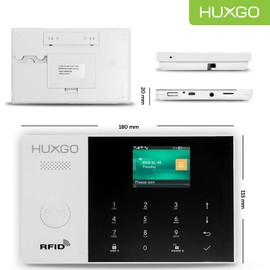HUXGO® Control Panel of Alarm System HXA003 4G with WiFi and GSM 4G LTE Module | Control via Tuya Smart App, SMS and Call, SOS Emergency Function