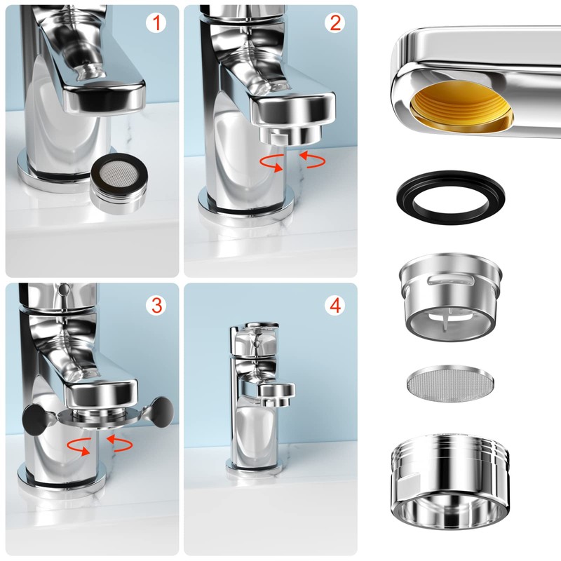 Fousenuk Set of 6 Perlator M24, Aerators for Taps with