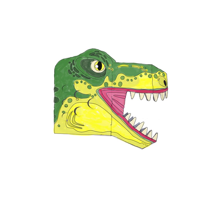 T-3042 Make A T-Rex Colour-In 3D Mask Card Craft Kit