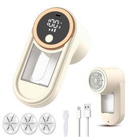 Miortior Quitapelusas Elctrico Recargable para Ropa con Pantalla LED, 3 Velocidades Ajustables, Quita Pelusa para Ropa, Incluye Cepillo y 3 Repuestos 
