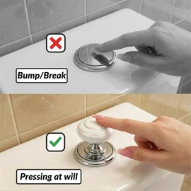 Toilet Button Pusher for Long Nails, Toilet Button Helper, Toilet Seat Lid Lifter Accessories, Round Top Push Button Aid, Nail Protection Flush Assistant (2 Pack/Gold)