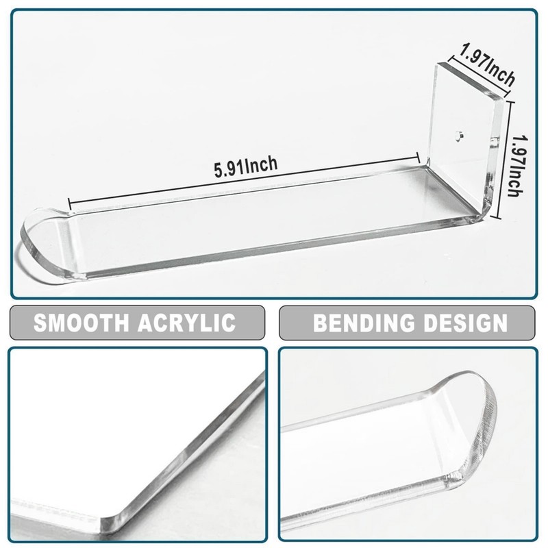 6pcs Acrylic Headband Holder Wall Clear Hanging Headband Organizer Storage