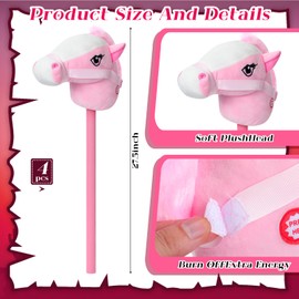 JolliLudo 12 Pcs Cowboy Party Costume Set, Stick Horses with Neighing and Galloping Sounds Hot Pink Cowgirl Hats Paisley Bandanas for Cowboy Rodeo Birthday Party Supplies