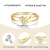 EVER FAITH Interwoven Knot Rings Delicate 14K Gold Plated 925