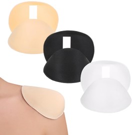 SNONESIY 3 Pairs of Non-Slip Shoulder Pads for Women, Black, Skin Colour, White, Soft Shoulder Pad, Relieve Shoulder Strap Pain for Women, Available in Black, Skin Colour and White