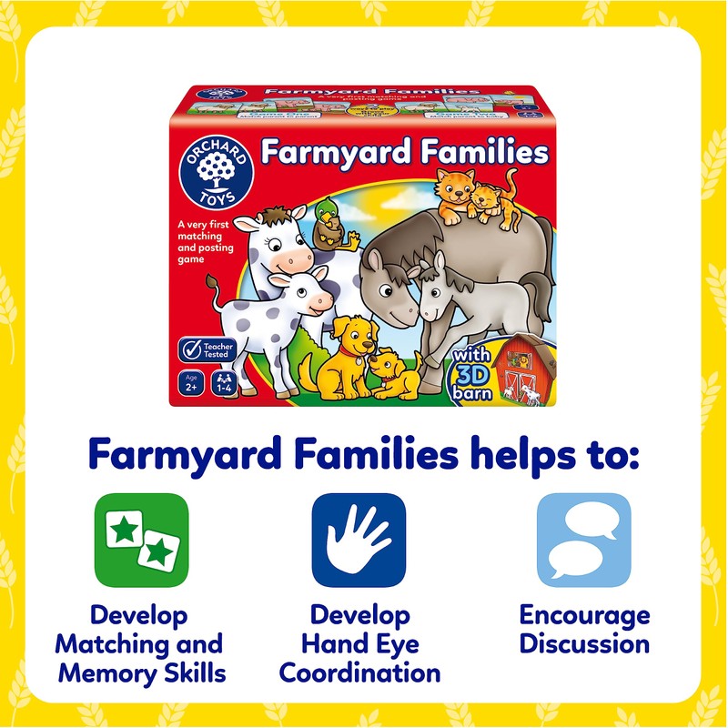 Orchard Toys Farmyard Families Game, Fun matching and posting game,