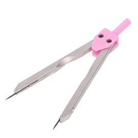 Electrocardiogram Caliper, Clear Scale High Precision ECG Drafting Tool Portable 0‑2.4 Inch Stainless Steel (Pink)