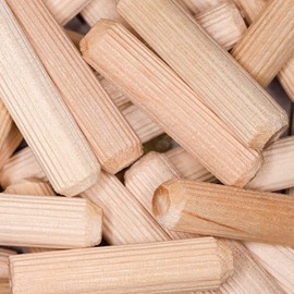 50PCS Kiln-Dried Hardwood Wooden Dowel Pins – Precision Fluted & Beveled Design (10mm x 40mm) for Strong & Secure Joints in Furniture, Cabinetry, Crafting, Carpentry, and DIY Woodworking Projects