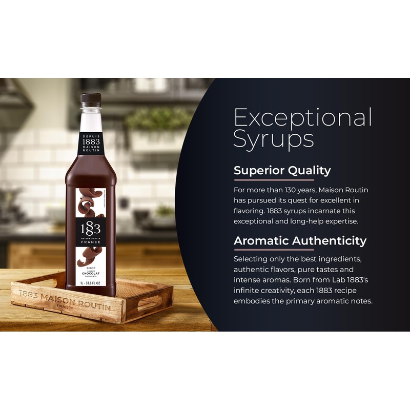 1883 Coffee Syrup, Chocolate Syrup for Drinks, Made in France,