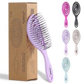 Ninabella Mini Hair Brush without Pulling, Brush for Travel, Detangling Brush for Dry and Wet Hair, Detangler Brush, Extensions Brush, Hair Brush, Purple