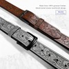BS220 Western Floral Engraved Embossed Tooled Genuine Leather Belt Strap