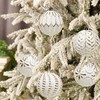 SVNVIOZ White Gold Christmas Baubles Decorations, 16Pcs 8cm Christmas Tree