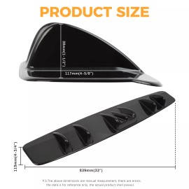 KEEPDSGN For Ford Fusion SE 33" Rear Bumper Diffuser 7 Fins Spoiler Lip Splitter Body