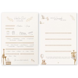 luftundliebe Baby Shower Guessing Game – Baby Shower Guessing Game – Baby Shower Cards to Fill In – For Girls and Boys – Baby Oracle – Boho Dream, Pack of 20