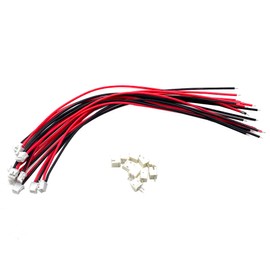10 Sets Mini Micro JST ZH 1.5mm Pitch 2 Pin Female Connector and Male Plug with 28AWG 150mm Wire Cable for LED Strips RC Toys PCB Household Appliances