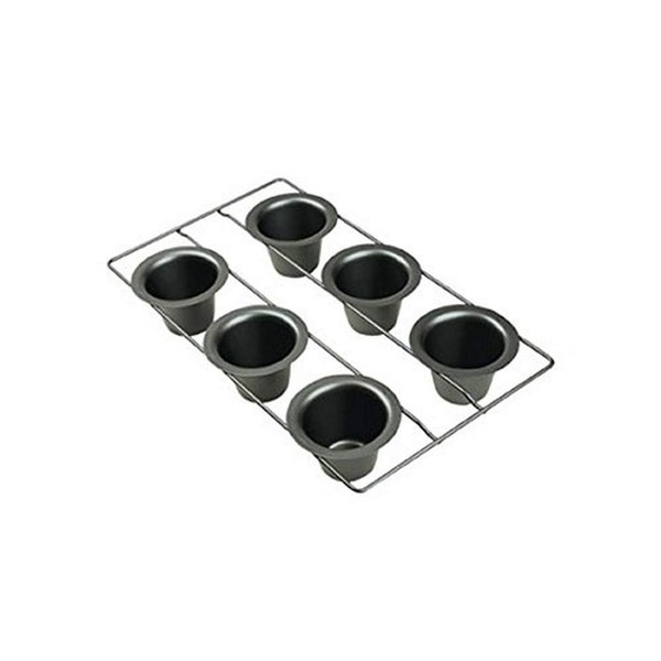 Focus Foodservice 926561 Popover Pan, 6 Molds, 10-5/8" x 9-11/16" x 7/8" Overall Pan Size, 2-1/4" x 2-1/4" Mold Size