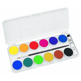 Grumbacher Transparent Watercolor Set, 12 Colors & Brush