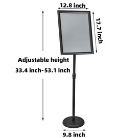 Poster Stand Holder Floor Sign Stands Advertising Display Stand-Oriented Signage Mall Shopping Guide Billboard Wedding Signs Meeting Poster Signs (Black, 11x17inches)