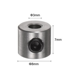 sourcing map 10-Piece Set Screw Collar 3 mm Bore Stainless Steel Shaft Collar 8 mm Outer Diameter 7 mm Width Landing Flap Stopper Wheel Collar