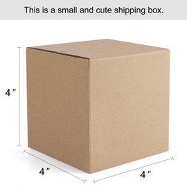 Eupako 4x4x4" Cardboard Box Mailers 25 Pack Brown Cube Corrugated Small Shipping Boxes for Mailing