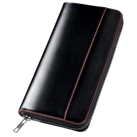 Men's Wallet, Tochigi Leather, Long Wallet, Genuine Leather, Large Capacity, YKK Zipper, Made by First-class Wallet, Cowhide Leather, Coin Purse, Compact, Simple, Solid, Unisex, Father's Day, Mother's