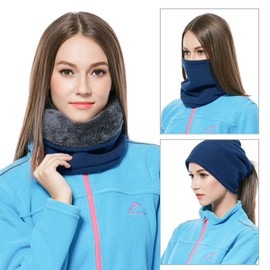 TAGVO Fleece Neck Warmer, Winter Thermal Neck Warmer Scarf, Elastic Neck Cuff, Multifunctional Windproof Ski Neck Warmer, Balaclava Mask for Men and Women - Universal Size, Pack of 1, blue