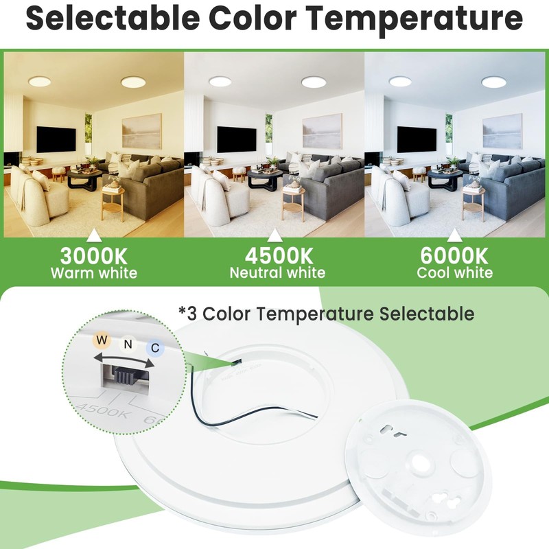 zemty LED Ceiling Light 9Inch - 24W 2400LM Small Led